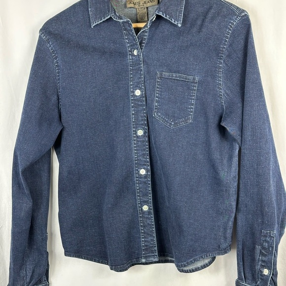 Joe's Jeans Classic Blue Button Down Shirt Sz 10P - Picture 3 of 10
